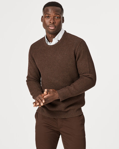 Honey Crew Neck  Jumper, Brown Marle, hi-res
